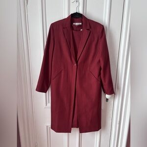 Women’s Pret a Porter Two piece Burgundy Dress and Jacket Both Lined Size 12